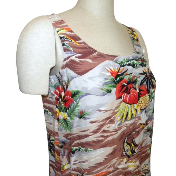 Vintage 90s Hawaiian Print Rayon Sundress | Shift | Fits XS - Picture 1 of 5